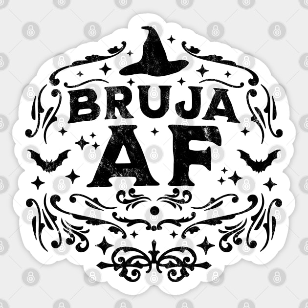 Bruja AF Bruja Vibes Mexican Witch Halloween Retro Vintage Sticker by OrangeMonkeyArt